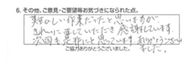 難しい作業だったと思いますが、きれいに直していただき感謝しています。次回も是非にと思っています、ありがとうございました。