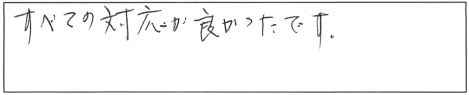 すべての対応が良かったです。