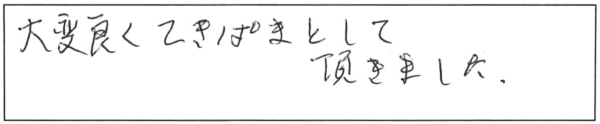 大変良く、てきぱきとして頂きました。