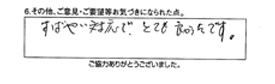 すばやい対応でとても良かったです。