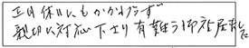 正月休日にもかかわらず、親切に対応下さり、有難う御座居ました。