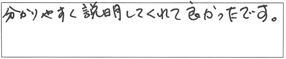 分かりやすく説明してくれて良かったです。