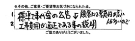 1.標準工事代金の広告2.工事費用が適正である事の説明↑顧客には緊張性が高い人が多いので