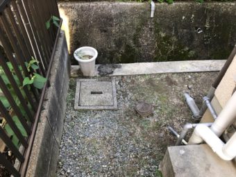 沈下した排水マスの交換工事<br>【広島市佐伯区】